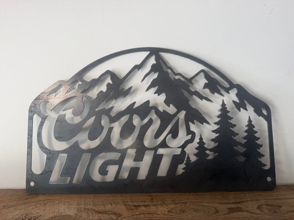 Custom Coors Light metal sign.