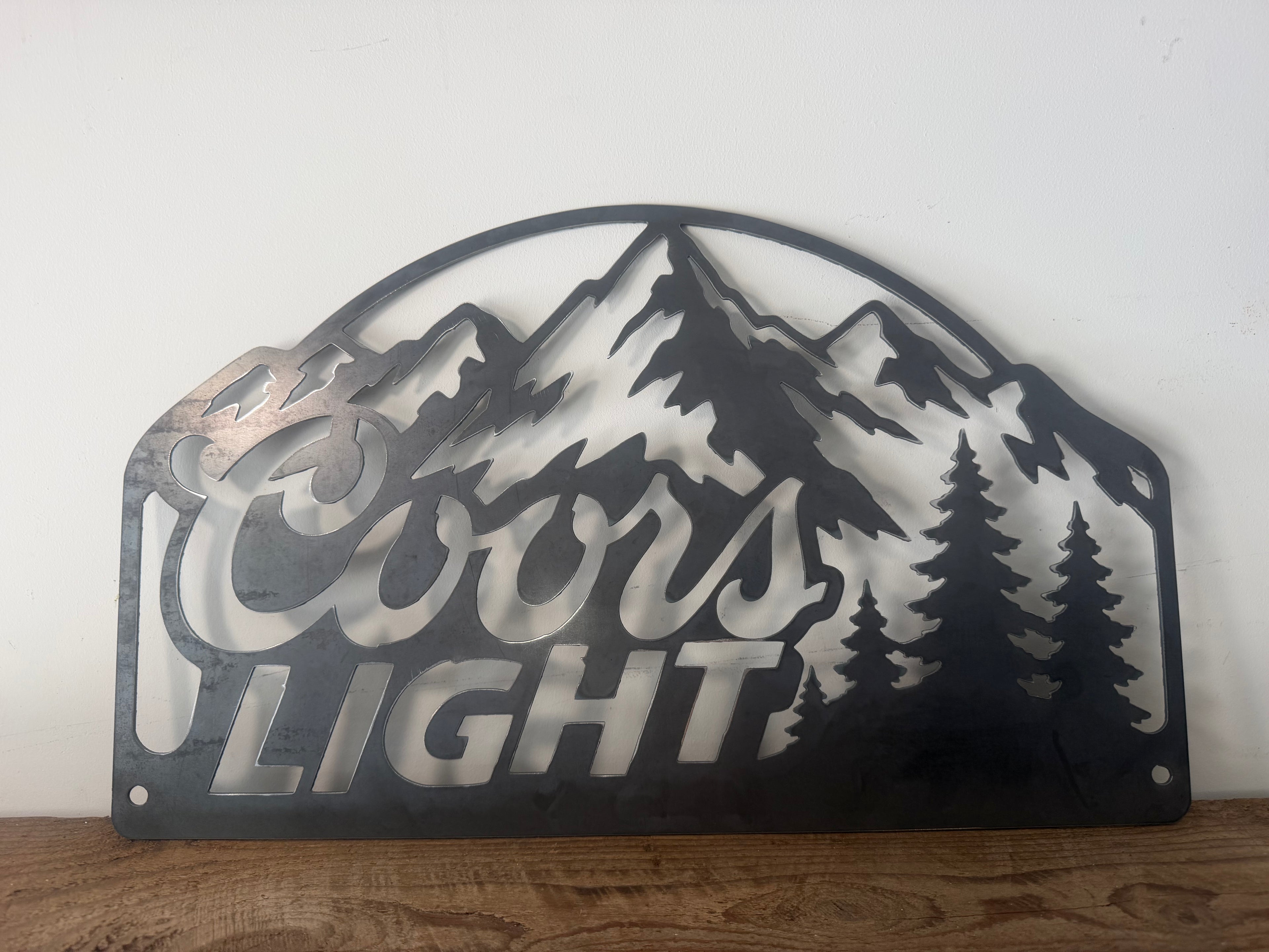 Custom Coors Light metal sign.